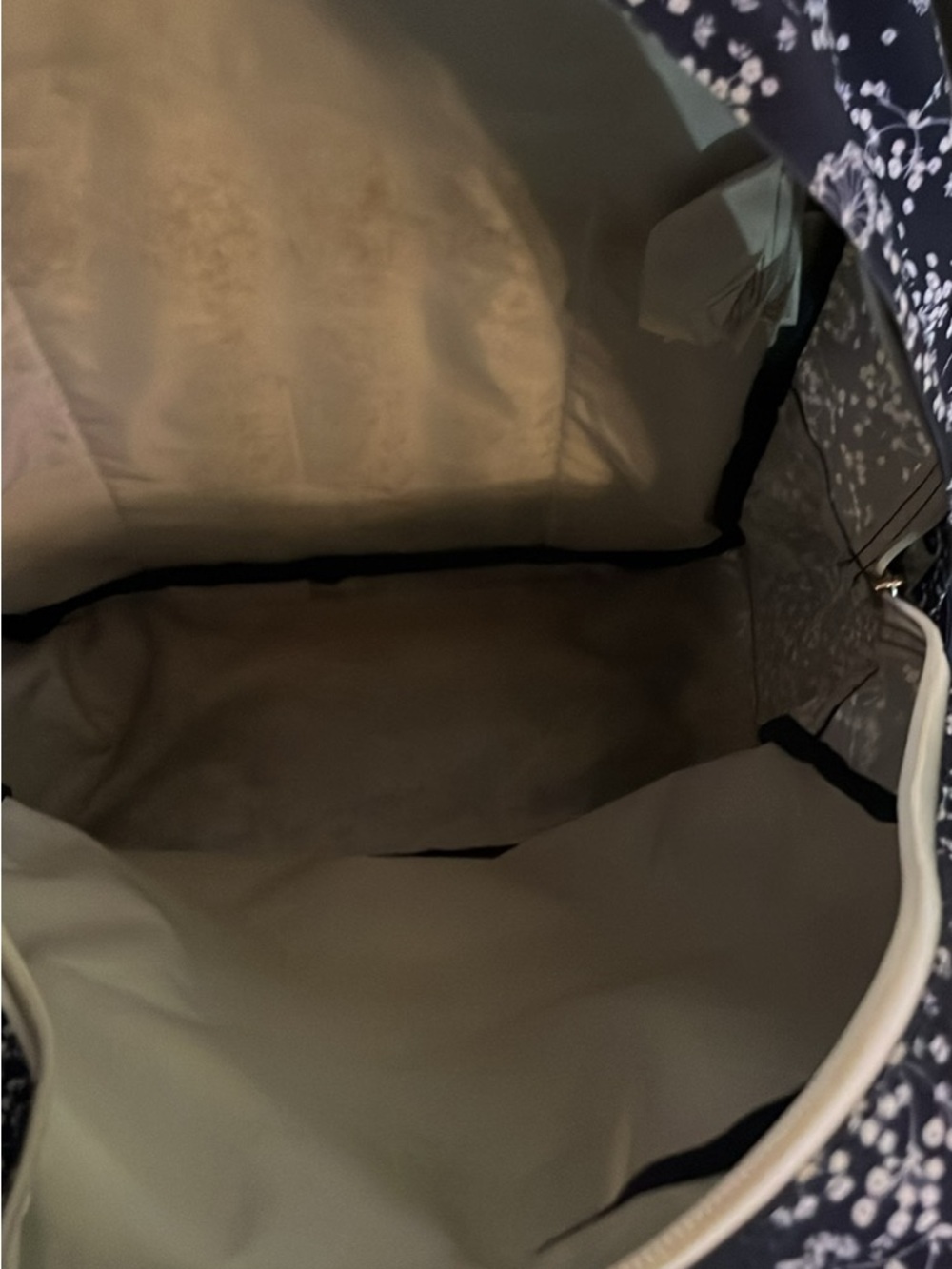 Jansport Navy Floral Backpack with Cream Accents - Picture 3 of 8